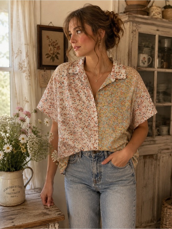 American Eagle Outfitters Tops - American Eagle Outfitters 100% Cotton floral Button-Up-CottageCore!!
